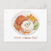 Neem een Rice Day Kaart, Rice Bord Illustration Briefkaart (Voorkant)