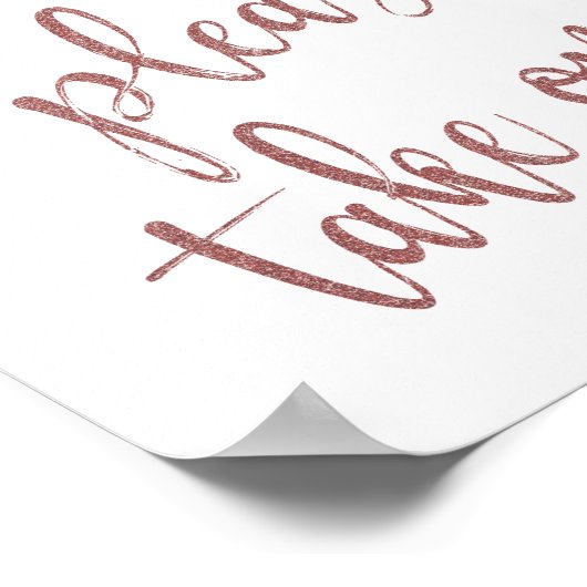 Neem één Roos Gold Glitter-teken Poster (Hoek)