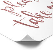 Neem één Roos Gold Glitter-teken Poster (Hoek)