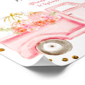 Neem een roze pompoenbord voor een trapeziumwagen. poster (Hoek)