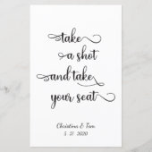 "Neem een schot en ga je zitten" Weddenschap (Voorkant)