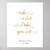 "Neem een schot en ga je zitten" Weddenschap Poster (Voorkant)