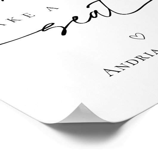 Neem een schot en neem een stoel bruiloft teken poster (Hoek)