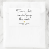 Neem een schot we binden de knoop script gunst rechthoekige sticker (Tas)