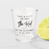 Neem een schot we bonden de knoop gepersonaliseerd shot glas (Voorkant)