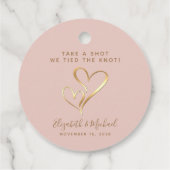 Neem een schot we gebonden de knoop Blush Gold bru Bedankjes Labels (Achterkant)