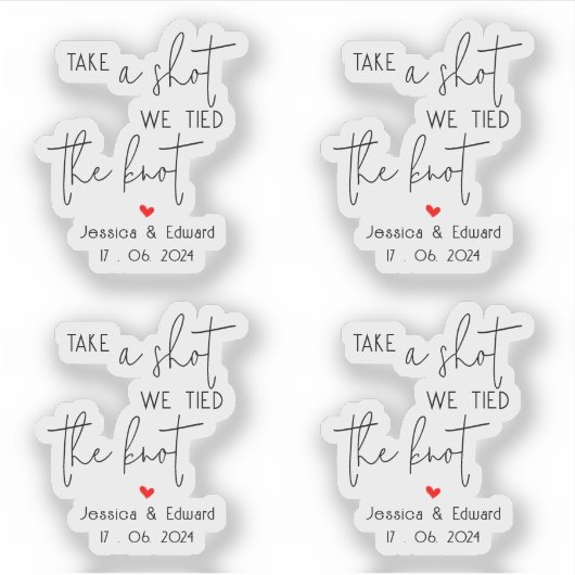 Neem een schot we hebben de knoop zwart script paa sticker (Voorkant)