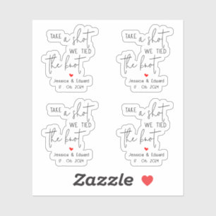 Neem een schot we hebben de knoop zwart script paa sticker