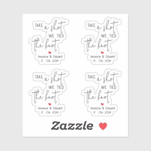 Neem een schot we hebben de knoop zwart script paa sticker (Vel)