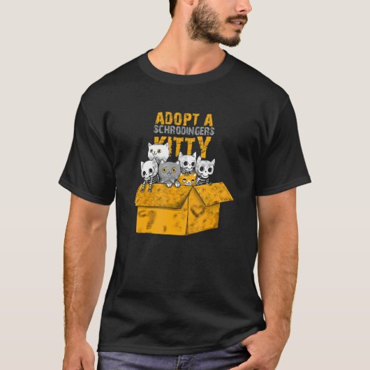 Neem een Schrödingers Kitty grappige kat ontwerp T-shirt (Voorkant)