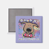 Neem een schuilhond aan, hou van een hond magneet (Voorkant / Achterkant)