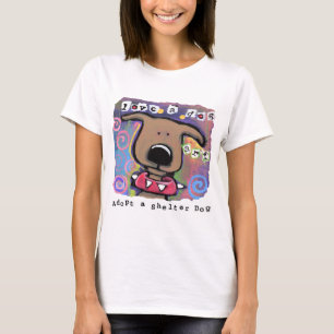 Neem een schuilhond aan, hou van een hond t-shirt