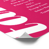 Neem een Seat Pink Magenta Retro Style Zitkaart Poster (Hoek)