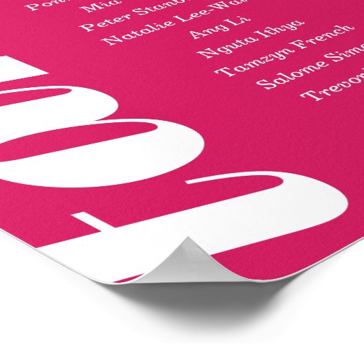 Neem een Seat Pink Magenta Retro Style Zitkaart Poster (Hoek)