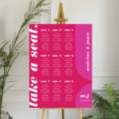 Neem een Seat Pink Magenta Retro Style Zitkaart Poster