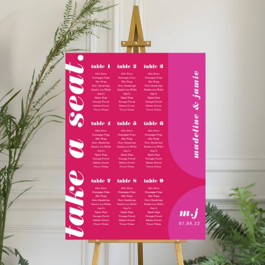 Neem een Seat Pink Magenta Retro Style Zitkaart Poster