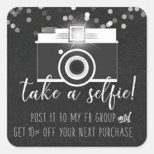 Neem een Selfie Customer Loyalty Sticker