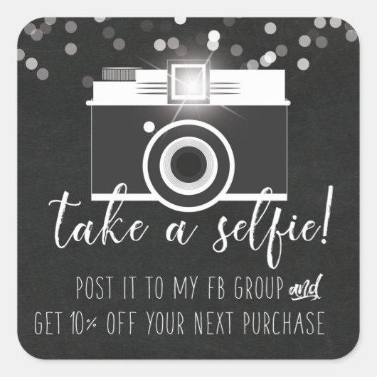 Neem een Selfie Customer Loyalty Sticker (Voorkant)