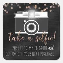 Neem een Selfie Customer Loyalty Sticker Black Pai