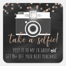 Neem een Selfie Customer Loyalty Sticker Black Pai