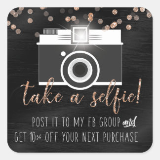 Neem een Selfie Customer Loyalty Sticker Black Pai