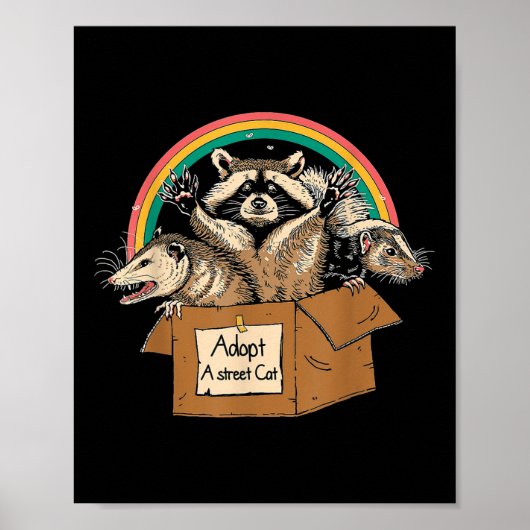 Neem een Shirt met een straatkat, Funny Opossum Ra Poster (Voorkant)