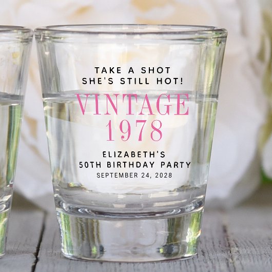 Neem een Shot 50th Birthday Party Favor Shot Glas