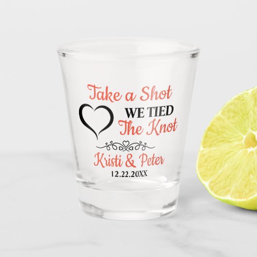 Neem een shot bruiloft toast glas (Voorkant)