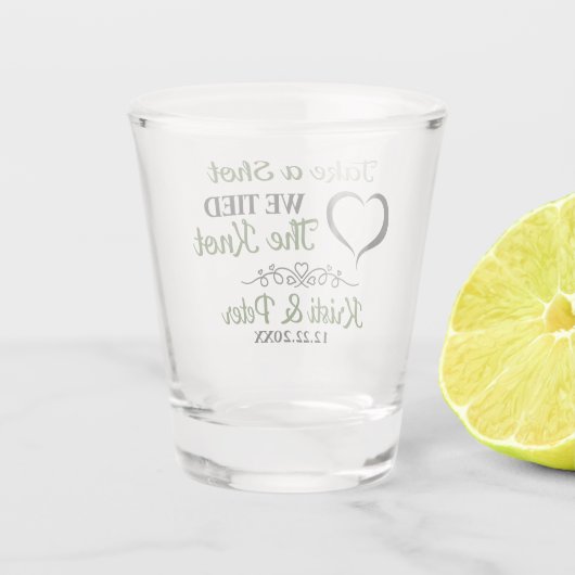 Neem een shot bruiloft toast shot glas (Achterkant)