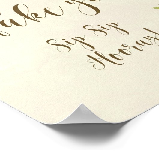 neem een shot en neem je plaats huwelijksbord poster (Hoek)