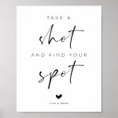 Neem een Shot en Vind Je Plek Trouwbord Poster (Voorkant)
