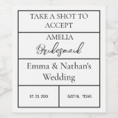 Neem een shot om de bruiloftsfeestjes van het brui wijn etiket (Enkel label)