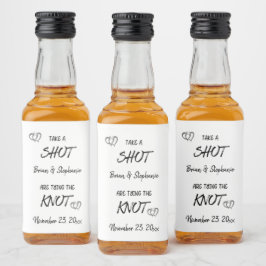 Neem een shot Verlovingspaar dat in het Huwelijk T Likeurfles Etiket
