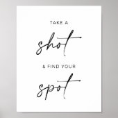 Neem een shot + Vind je plek | Minimalistische bru Poster (Voorkant)