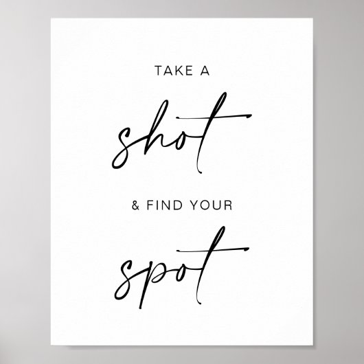 Neem een shot + Vind je plek | Minimalistische bru Poster (Voorkant)
