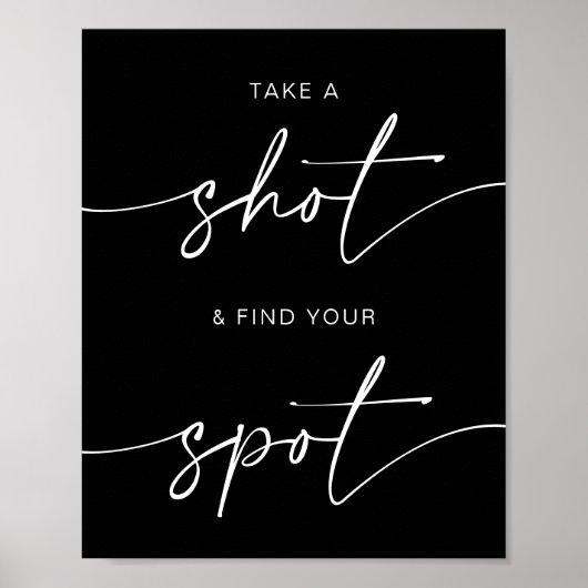 Neem een shot + Vind je plek | Minimalistische bru Poster (Voorkant)