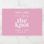 Neem een Shot We Komen in de Knoop Huwelijksaankon Likeurfles Etiket (Enkel label)