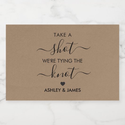 Neem een Shot We Kopen een Knoop Trouwcadeau Likeurfles Etiket (Enkel label)