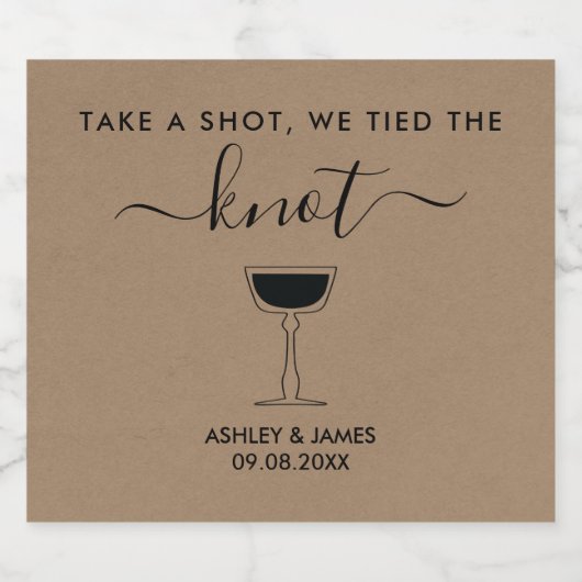 Neem een Shot We Zijn Getrouwd Trouwcocktail Likeurfles Etiket (Enkel label)