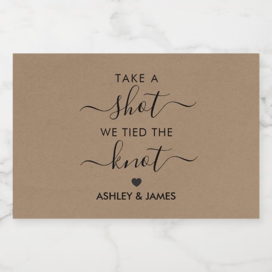 Neem een Shot We Zijn Getrouwd Trouwgunst Likeurfles Etiket (Enkel label)