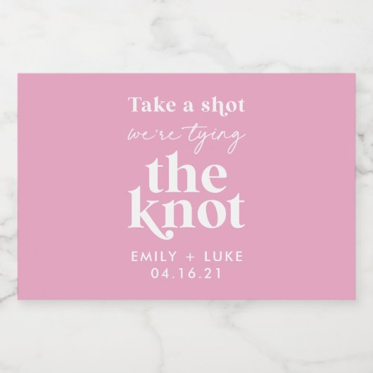 Neem een Slok Wij Komen in het Huwelijk Verlovings Likeurfles Etiket (Enkel label)