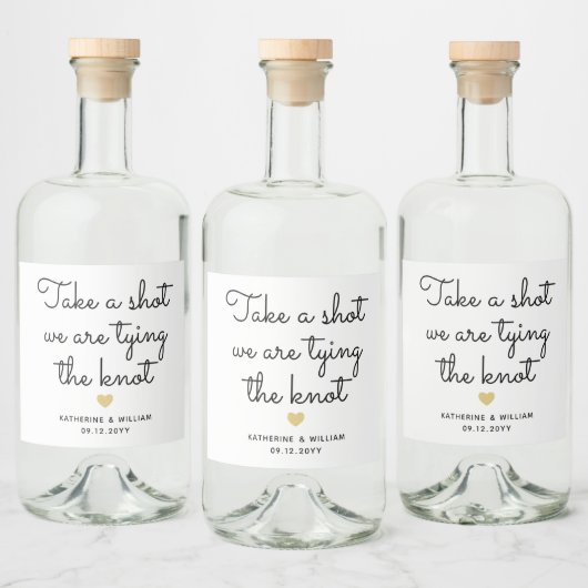 Neem een slokje dat we de knoop met namen vastbind likeurfles etiket (Flessen)