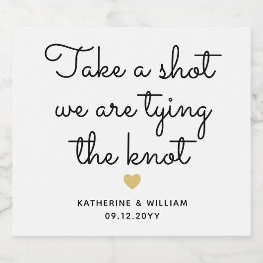 Neem een slokje dat we de knoop met namen vastbind likeurfles etiket (Enkel label)