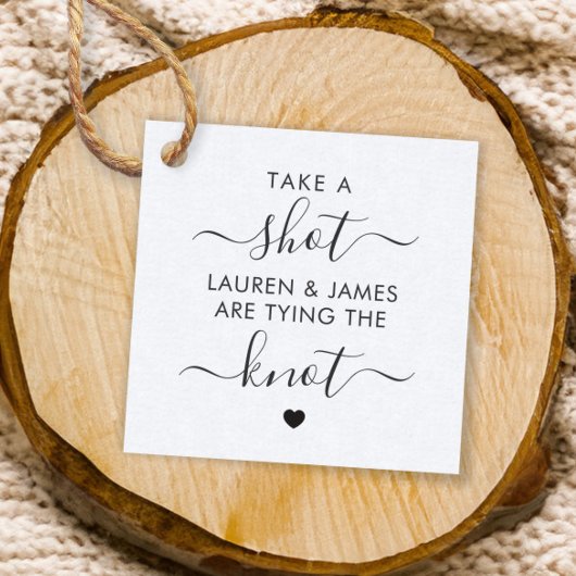 Neem een slokje dat ze de Knot Wedding aan het bin Bedankjes Labels