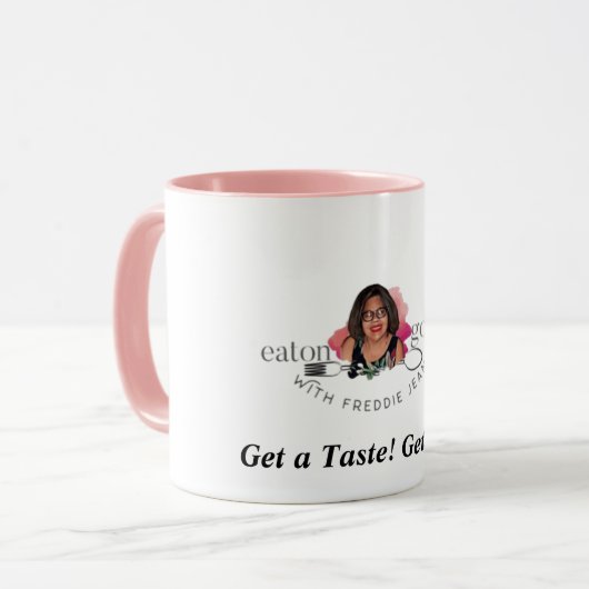 Neem een smaakbeker mok (Voorkant links)