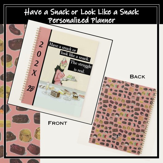 Neem een snack of kijk als een snack -  roze planner