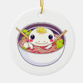 Neem een soep-er kerst Axolotl in Ramen Keramisch Ornament (Voorkant)