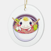 Neem een soep-er kerst Axolotl in Ramen Keramisch Ornament (Links)