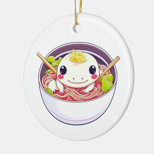 Neem een soep-er kerst Axolotl in Ramen Keramisch Ornament (Links)