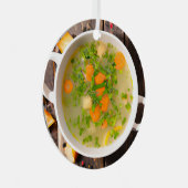 Neem een soep-erb kerst | Grappige soep woordspeli Metalen Ornament (Voorkant Rechts)